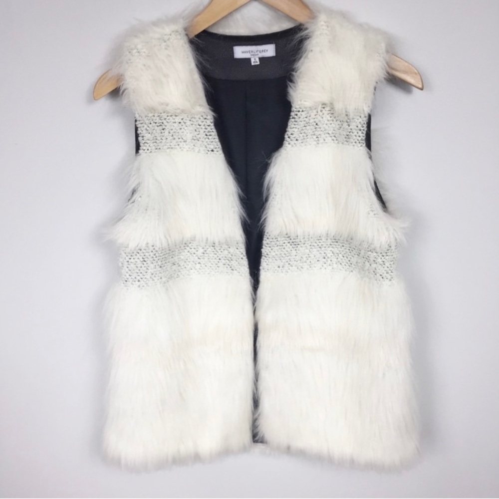 Waverly Grey White Fur Vest Waverly Grey White Fur Vest